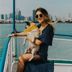 Patterned Jumpsuit with wide leg slit